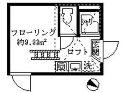 フェリスカーサ(ワンルーム/2階)の間取り写真