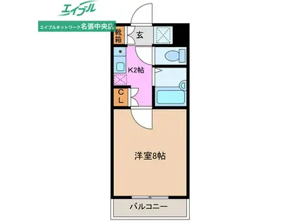 ミレニアムコート(1K/3階)の間取り写真