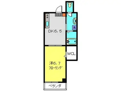 ビューノ上大岡(1K/4階)の間取り写真