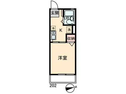 メゾンいずみ(1K/2階)の間取り写真