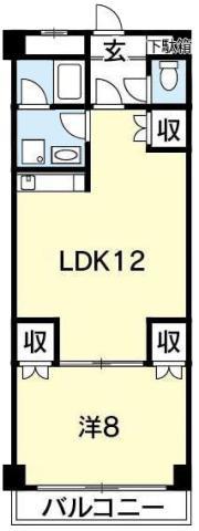 グランディール(1LDK/1階)の間取り写真