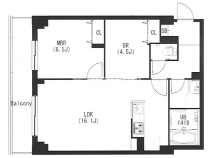 エスティメゾン都立大学(1SLDK/1階)の間取り写真