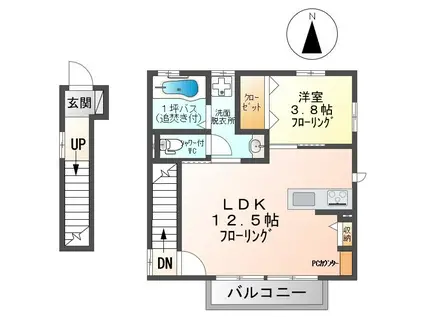 CENTO(1LDK/2階)の間取り写真