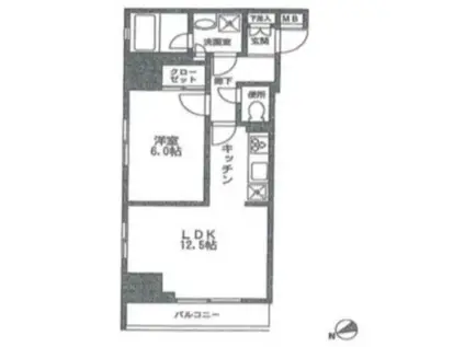 アイル銀座京橋壱番館(1LDK/11階)の間取り写真