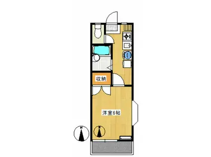 コットンポエム(1K/1階)の間取り写真