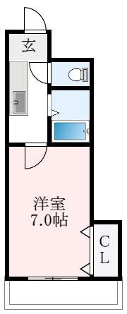 ロイヤル蔵前(1K/1階)の間取り写真