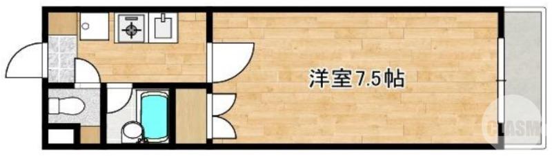 メゾン白鷺(1K/3階)の間取り写真