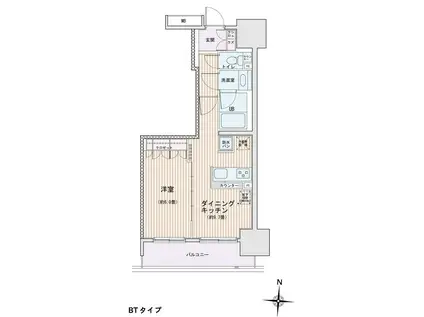 エスティメゾン錦糸町II(1LDK/12階)の間取り写真