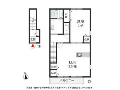 グランシャリオV(1LDK/2階)の間取り写真