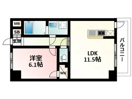 S-RESIDENCE新大阪駅前(1LDK/11階)の間取り写真