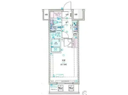 GENOVIA浅草IV SKYGARDEN(1K/3階)の間取り写真