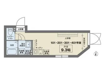 SOLASIA RESIDENCE大島(ワンルーム/3階)の間取り写真