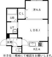 フェーラシュヴァル千歳II(1LDK/1階)の間取り写真