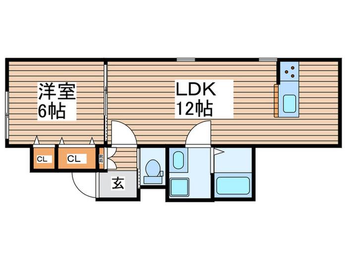 CALM PARK RESIDENCE(1LDK/1階)の間取り写真