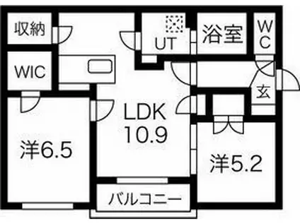 カレラ菊水(2LDK/4階)の間取り写真