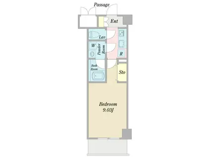 ウイングコート深沢(1K/4階)の間取り写真