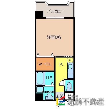 ARK鳥栖(1K/3階)の間取り写真