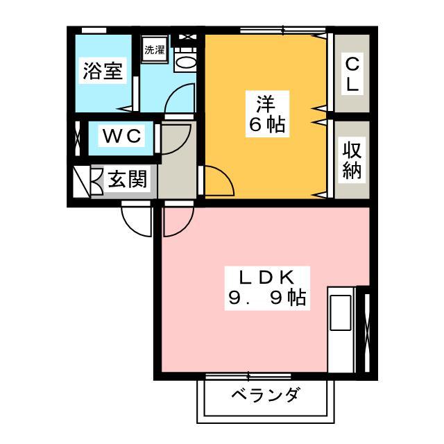 メゾン ヴェール(1LDK/1階)の間取り写真