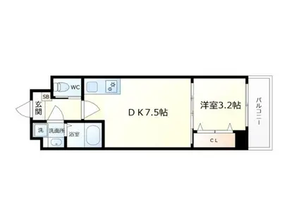 NU武庫川駅前(2K/2階)の間取り写真