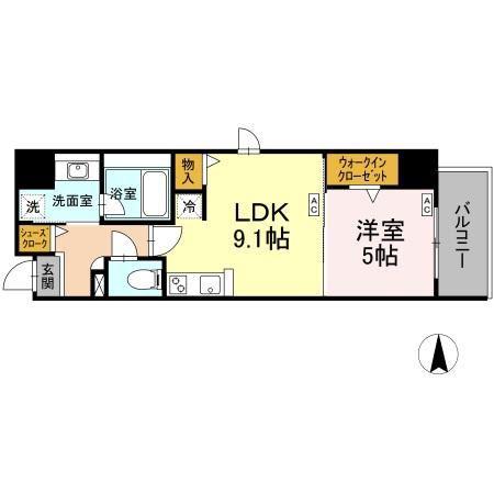 ダイワシティー庄内通(1LDK/7階)の間取り写真