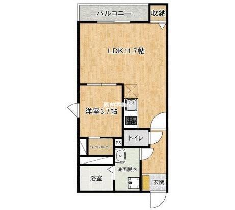 FUKUREA(1LDK/3階)の間取り写真