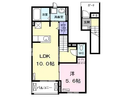 サニー和泉(1LDK/2階)の間取り写真