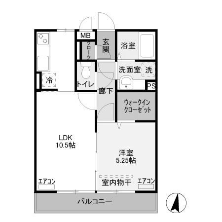 カラーズガーデン(1LDK/3階)の間取り写真
