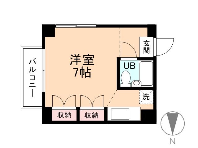 フェイスビル(1K/3階)の間取り写真