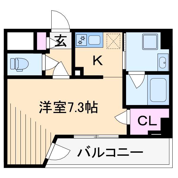 MAXIV武蔵新城TRE(1K/4階)の間取り写真