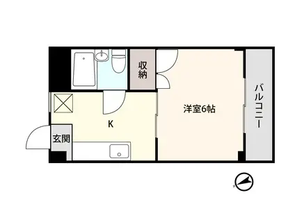 アシスト第3山形マンション(1K/4階)の間取り写真