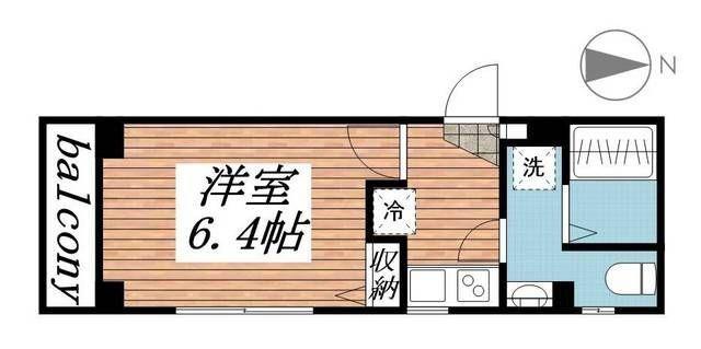 スリースターレジデンス学芸大学(1K/2階)の間取り写真