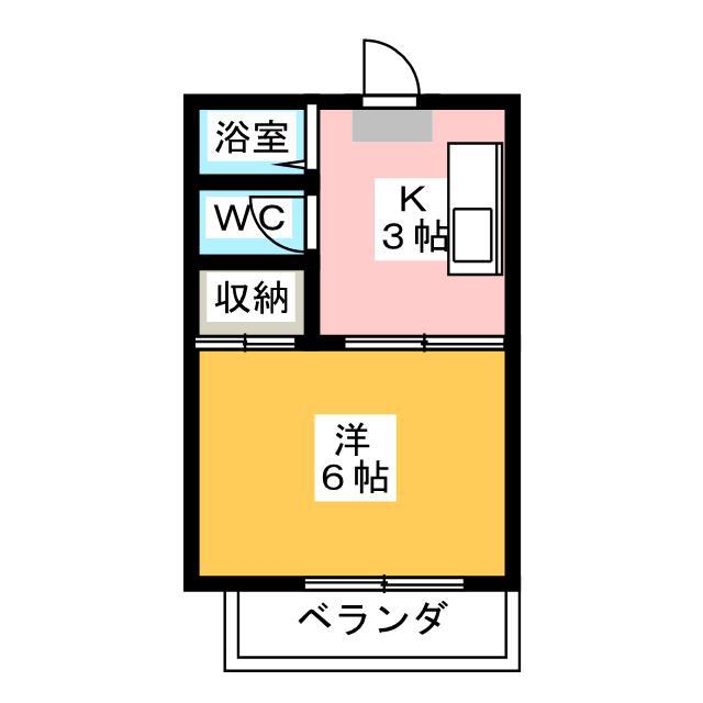 TWO-KEN(1K/1階)の間取り写真