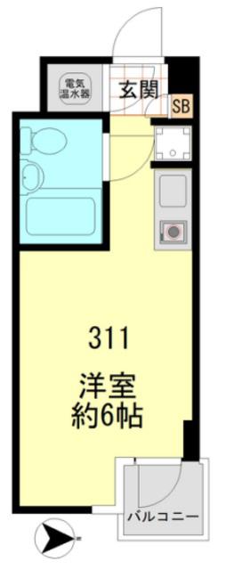 ニュー池袋ハイツ(ワンルーム/3階)の間取り写真