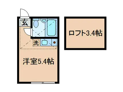 ユナイト小倉モッキンポット(ワンルーム/1階)の間取り写真