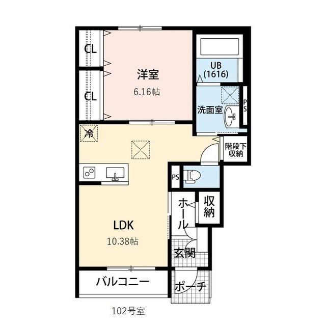 プーロ・デ・ヴェント(1LDK/1階)の間取り写真