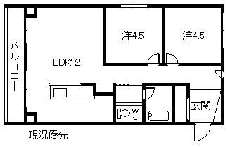 GRAND WACORE(2LDK/2階)の間取り写真