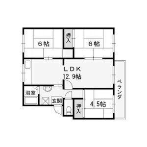 高倉台11団地55号棟(3LDK/4階)の間取り写真