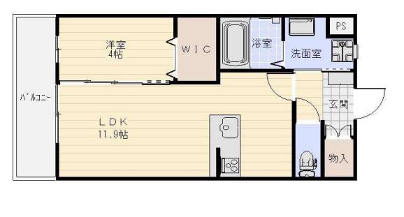 AMUSE(1LDK/3階)の間取り写真