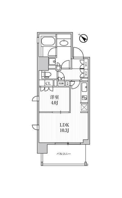 ディームス日本橋水天宮(1LDK/8階)の間取り写真