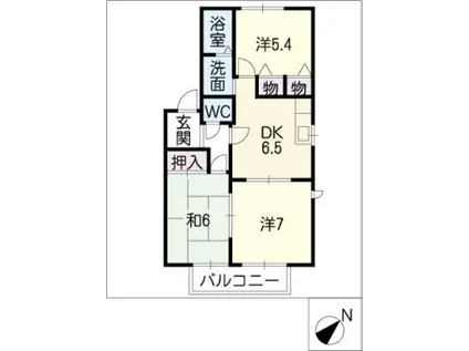 ウエストハイツ(3DK/1階)の間取り写真