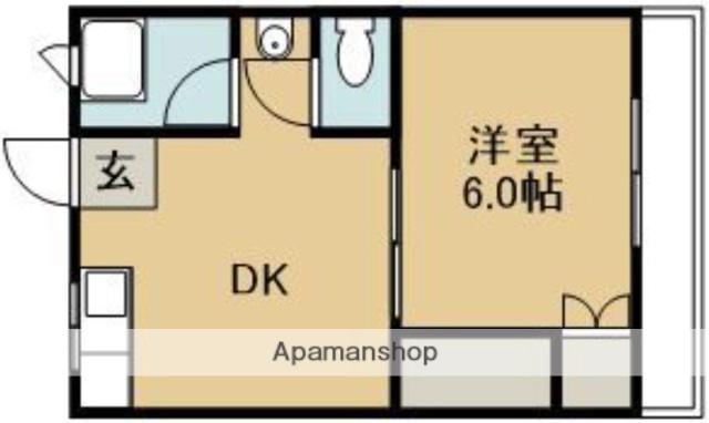 コーポサワ(1DK/4階)の間取り写真