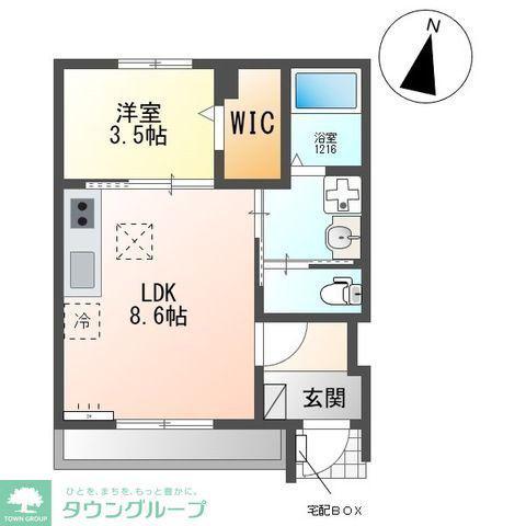 AZURE(1LDK/1階)の間取り写真