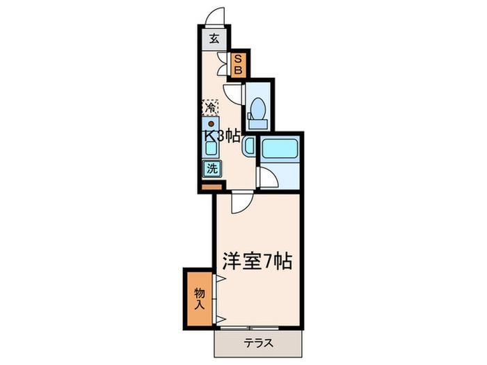 ユーケイハイム(1K/1階)の間取り写真