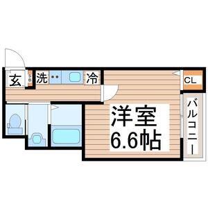 FOREAL宮城野原ステッラ(1K/1階)の間取り写真