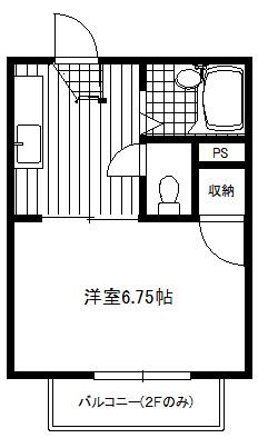 フレグランス北町B(1K/1階)の間取り写真
