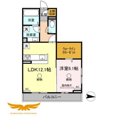 マーレ京町(1LDK/3階)の間取り写真