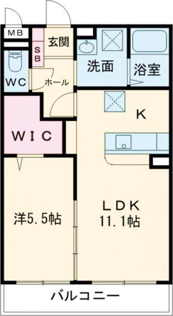 ロイヤルレジデンスK2(1LDK/4階)の間取り写真