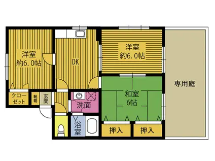 アロサール高見(3DK/1階)の間取り写真