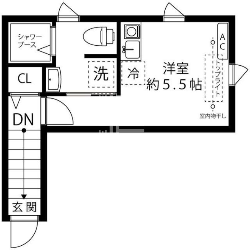 グランツ世田谷(ワンルーム/2階)の間取り写真
