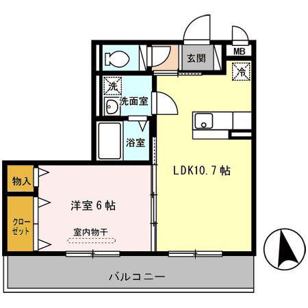 シャルマンシャンブル(1LDK/3階)の間取り写真